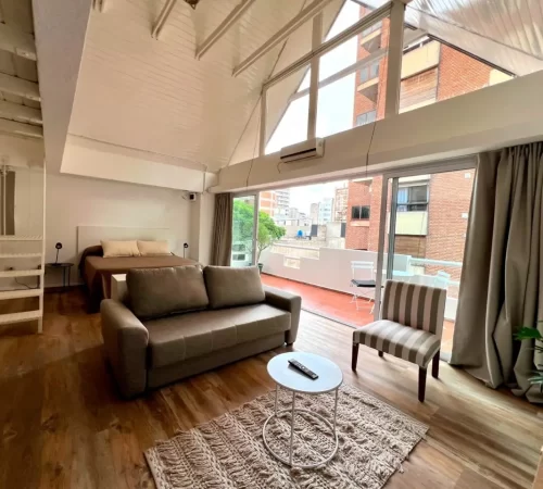 Piso 4 - Laprida Once - Living cama balcon escalera